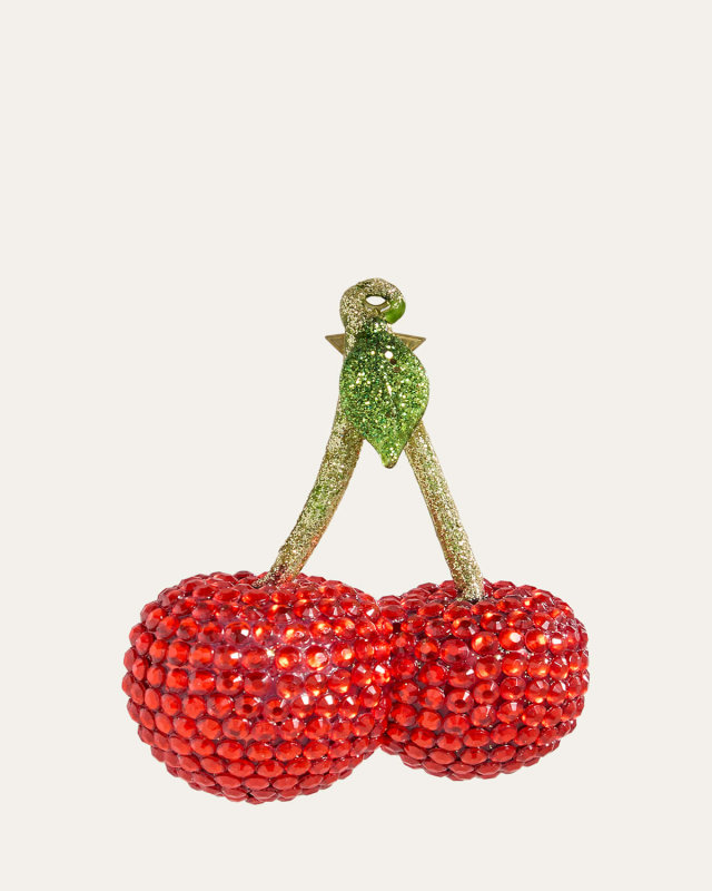 Rhinestone Cherries Christmas Ornament